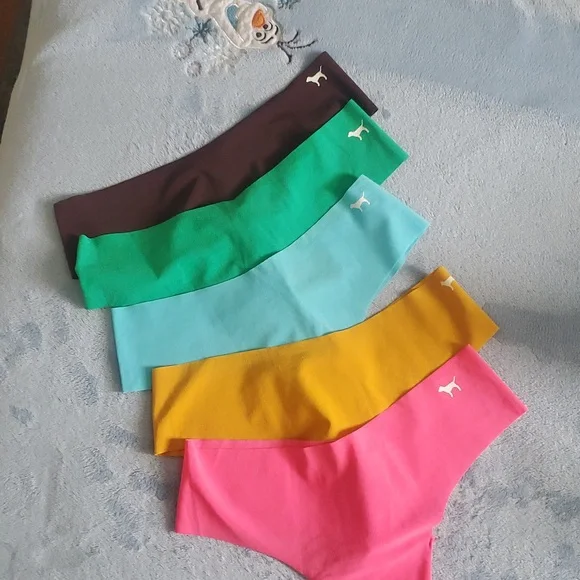 Victoria Secret 5 PINK No Show Thongs  No Show Thong Panty Sz Small - Picture 3 of 7